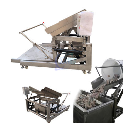 Bon prix Traitement des crevettes de fruits de mer Isolation thermique Plateforme de levage de sea-bucket en plastique Machine de versement en ligne