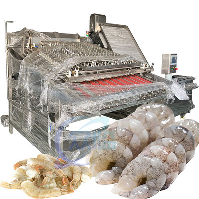 Bon prix Machine à éplucher les crevettes industrielles PLC, machine à éliminer les crevettes SUS304 en ligne