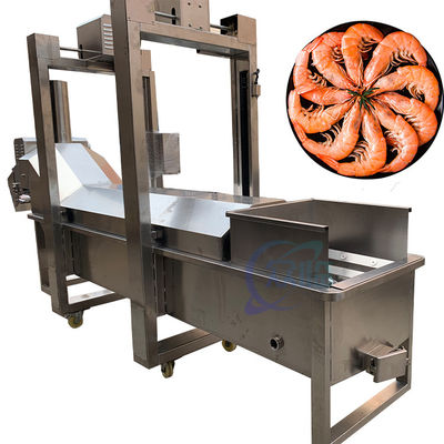 Bon prix Ligne de cuisson et de nettoyage des homards aquatiques Machine industrielle de nettoyage des crevettes et des homards Machine de blanchiment à vapeur des crevettes en ligne