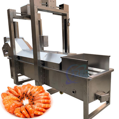 Bon prix ligne de production de transformation de crevettes, machine de cuisson de crevettes cuites, machine de blanchiment à la vapeur de crevettes sushi en ligne