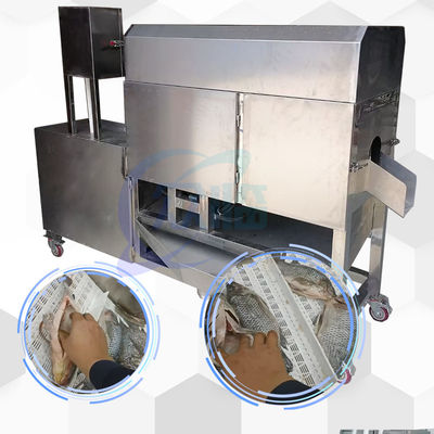 Facile à utiliser machine de nettoyage des poissons, machine de déshydratation du ventre des poissons, machine de séparation du ventre des poissons 50 pièces/min 1.52KW