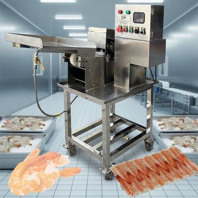 Bon prix Coupeur de crevettes à Sushi Stable, Machine industrielle rapide de découpe de crevettes, équipement polyvalent de découpe de crevettes, traitement intelligent des crevettes en ligne