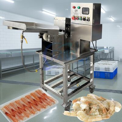Bon prix Certification CE Machine de découpe de crevettes Sushi Machine multifonctionnelle de traitement de crevettes 380V Machine de pellicule et de découpe de crevettes en ligne