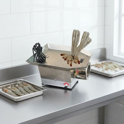 Bon prix Machine de coupe de crevettes Zolim Machine automatique de coupe de crevettes 0.12kw Machine de pellicule de crevettes rapide Crevettes Ez Peeler Équipement de crevette en ligne