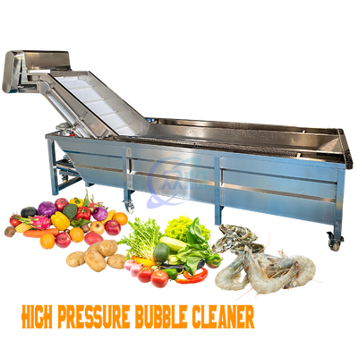 Bon prix Machine à laver à bulles à haute pression de poisson de fruits de mer automatique Machine de nettoyage de crevettes dégeler la bande transporteuse en ligne
