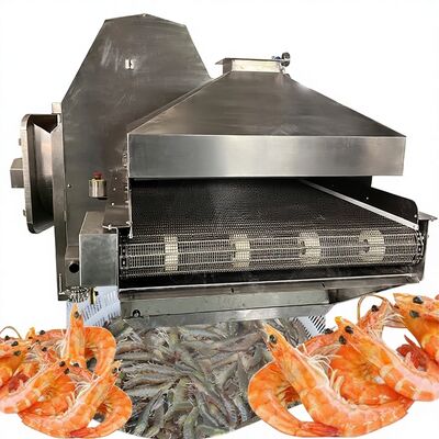 Bon prix Machine de blanchiment automatique de crevettes par tunnel à vapeur de crevettes 700-1000KG/h Capacité 380V en ligne