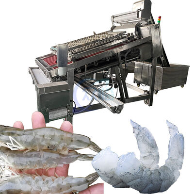 Bon prix Séparateur congelé frais rouge blanc automatique de viande de crevette de machine d'épluchage de crevette de machine d'épluchage de crevette en ligne