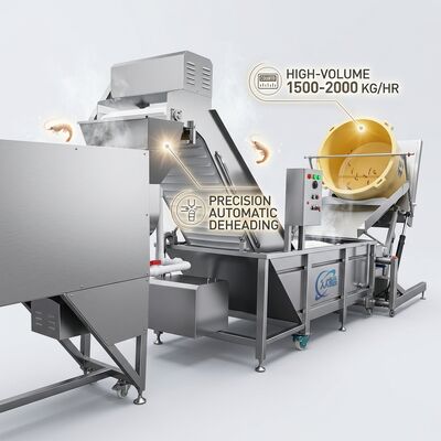 Bon prix Industrial Shrimp Head Separator SUS304 Stainless Steel 2000-2500KG 5.5KW 440V For Frozen Food Factory en ligne