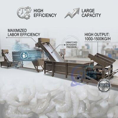 Bon prix Multifunctional Seafood Processing Plant Equipment Food Grade SUS304 1200-1800KG 15KW 60Hz en ligne