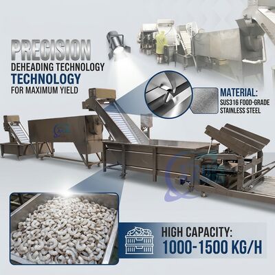 Bon prix Compact Shrimp Head Separation Machine SUS304 1500-2000KG 0.8KW 440V For Commercial Kitchen en ligne