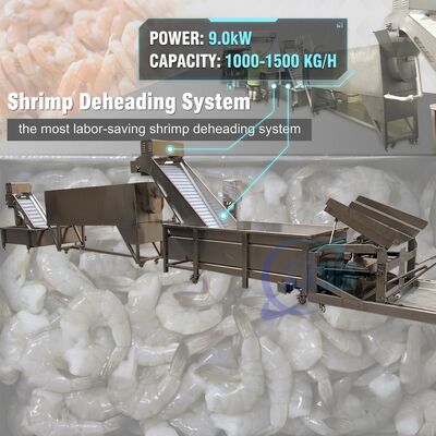 Bon prix Hygienic Automatic Shrimp Deheading System SUS316L 2500-3000KG 7.5KW 415V For Seafood Factory en ligne