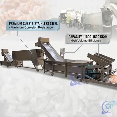 Bon prix Premium Shrimp Head Cutting Machine 316L Stainless Steel 1000-1500KG 3.0KW 50Hz For Prawn Processing Line en ligne