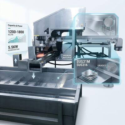 Bon prix Food Grade Shrimp Head Separation Machine SUS304 2500-3000KG 5.5KW 440V For Food Processing Factory en ligne