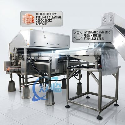 Bon prix Low Noise Prawn Head Removal Machine Hygienic SUS304 2500-3000KG 2.2KW 50Hz For Fish Processing Plant en ligne