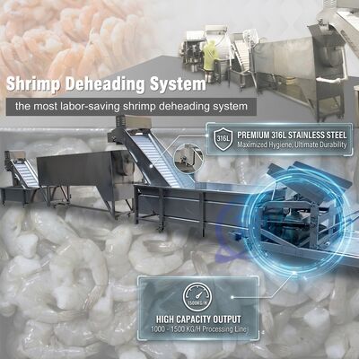 Bon prix Easy Clean Prawn Processing Machine Precision SUS316 800-1000KG 5.5KW 60Hz For Seafood Export Company en ligne