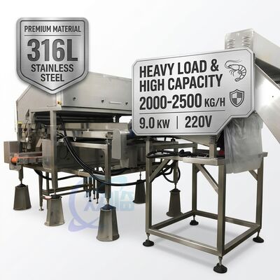 Bon prix Commercial Shrimp Deheading Machine SUS304 800-1000KG 11.7KW 380V For Seafood Factory en ligne